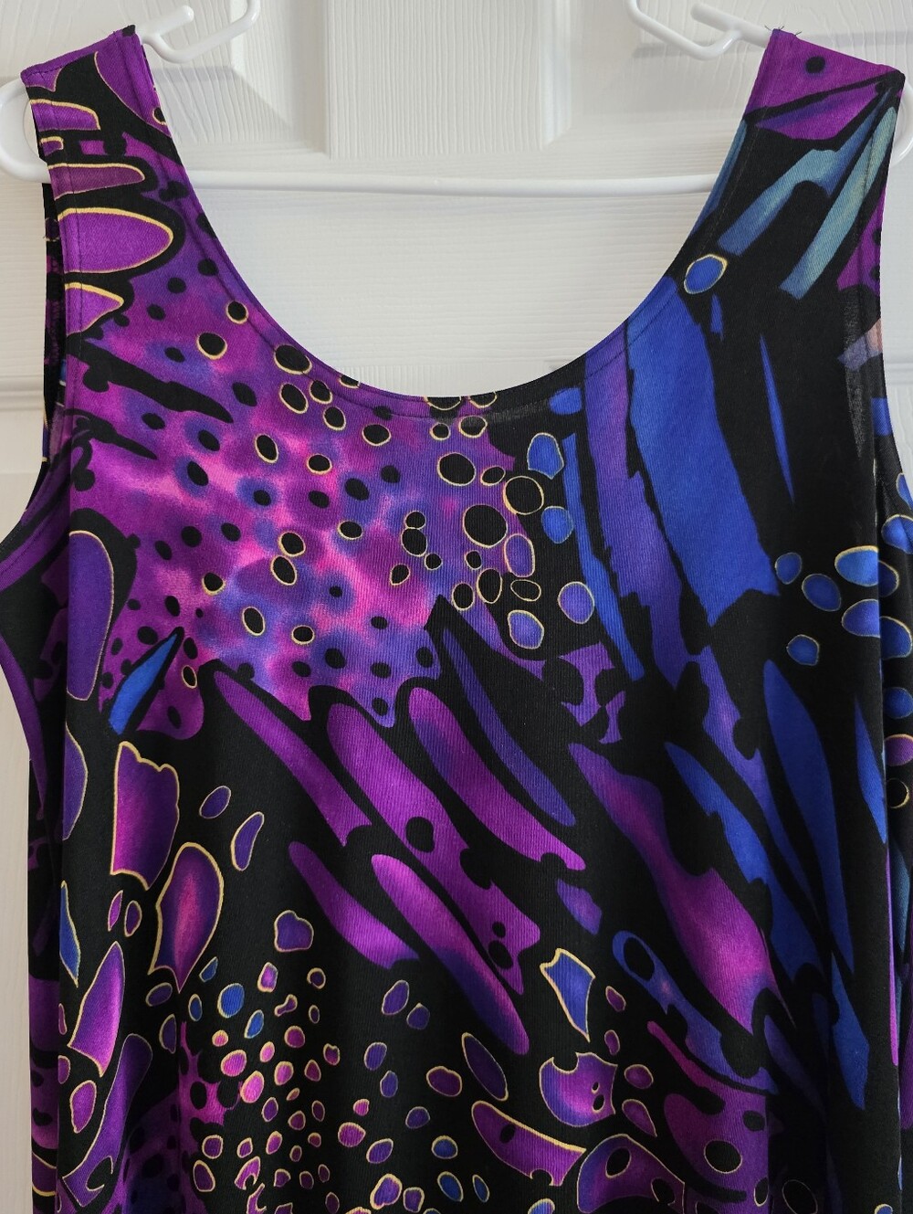 Jostar Large Sundress Purple Blur Slinky Travel Tank Dress